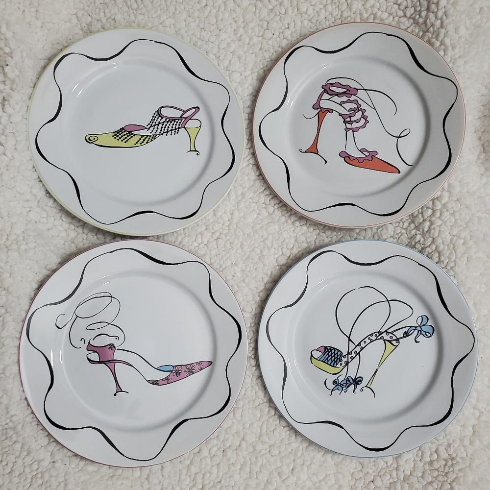 Rosanna set of 4 8" plates high heel designs